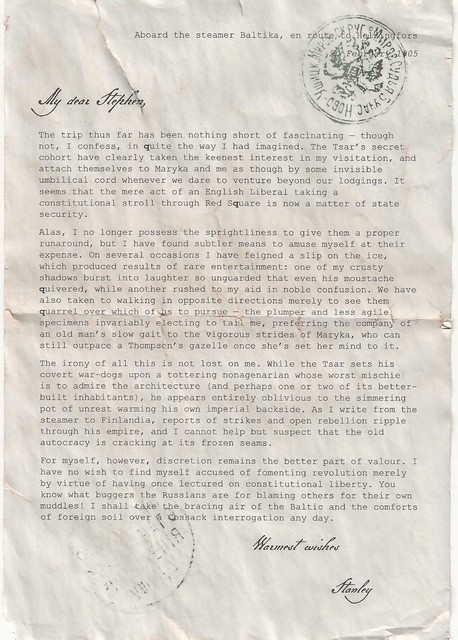 Letter on Russia, 1905